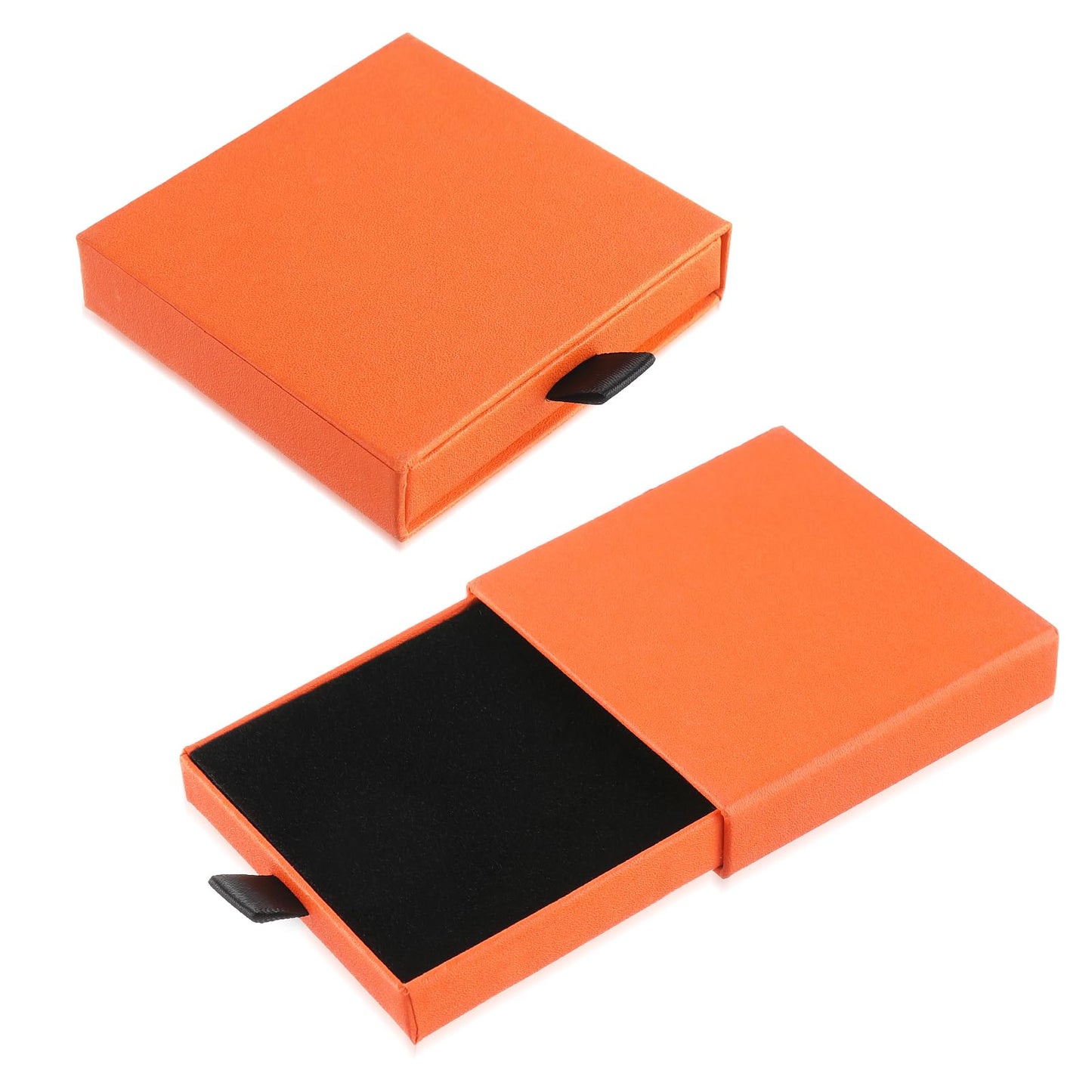 Yolev 2 Pack Jewelry Gift Boxes Cardboard Jewelry Boxes, 2.9x3.1x0.7Inch Small Gift Boxes for Bracelets Earrings Necklaces Jewelry Gift (Orange)