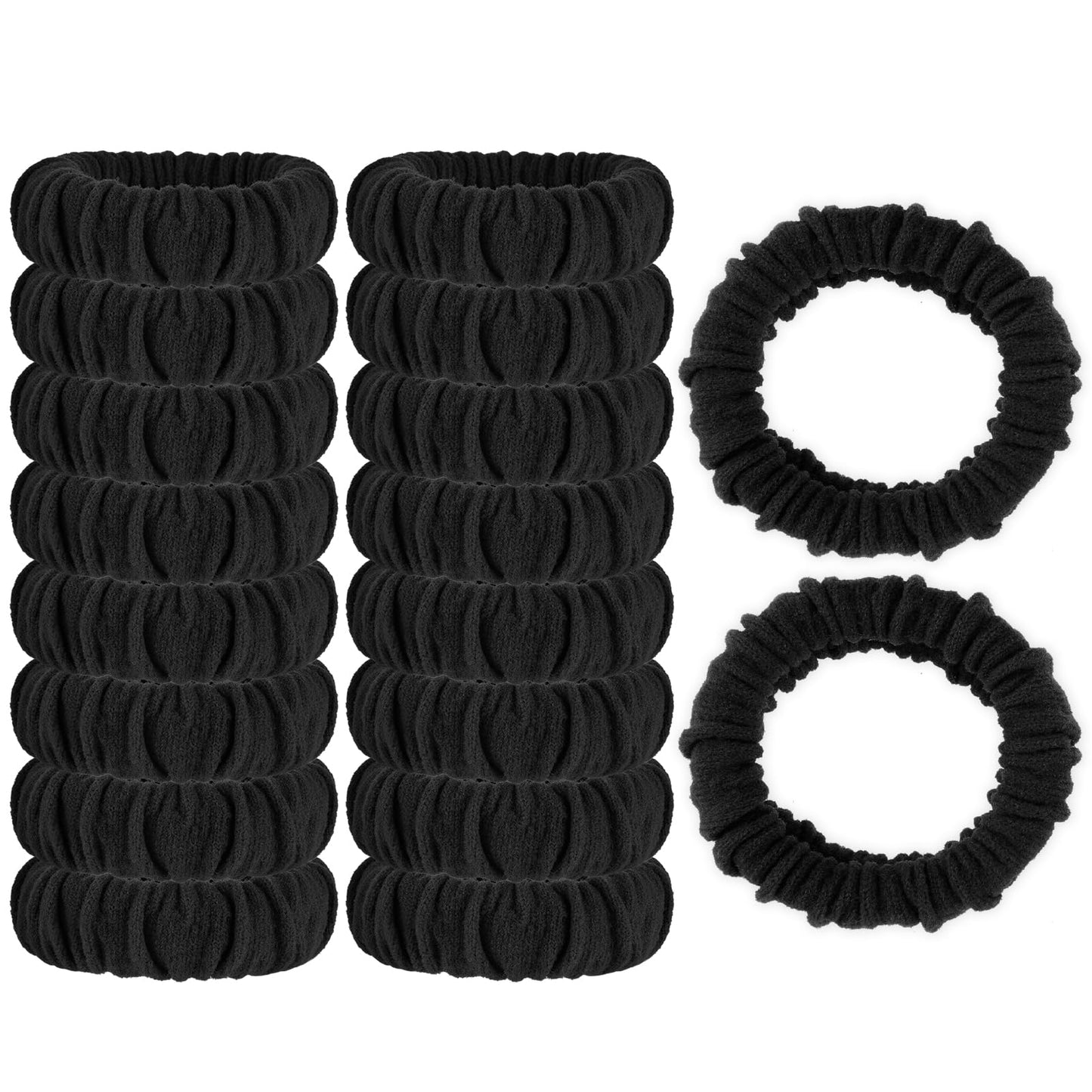 Hair Scrunchies 20 Pack Satin scrunchies hair scrunchies for women,No Damage Soft Nylon Elastic Scrunchies for Hair,Ponytail Holders for Women & Girls(Black)