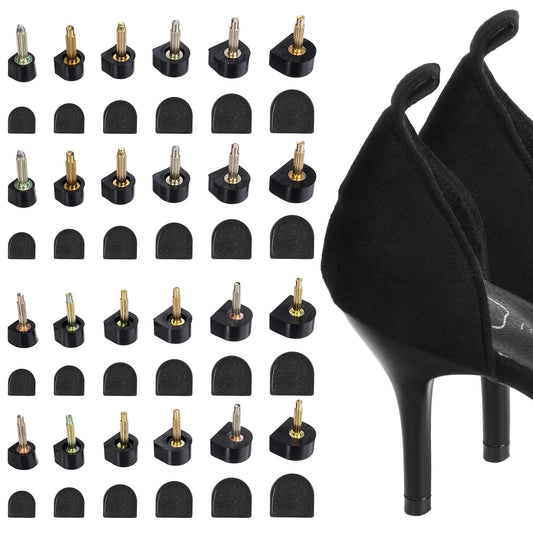 HaiFafafaing 12 Pairs High Heels Replacement Heels, Heel Protectors High Heels U-shaped 2.4 mm & 3 mm Replacement Heels Heel Tips for Heel Caps