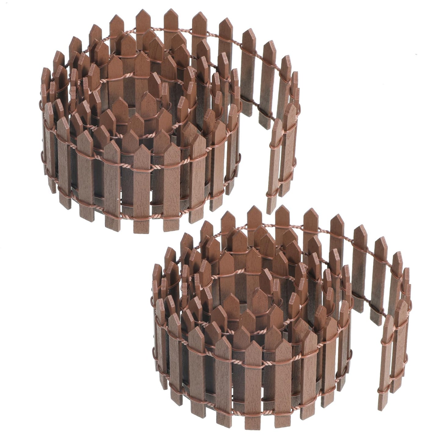 2 Pcs Miniature Fairy Garden Fence, 35 Inch Picket Fence Miniature Ornament