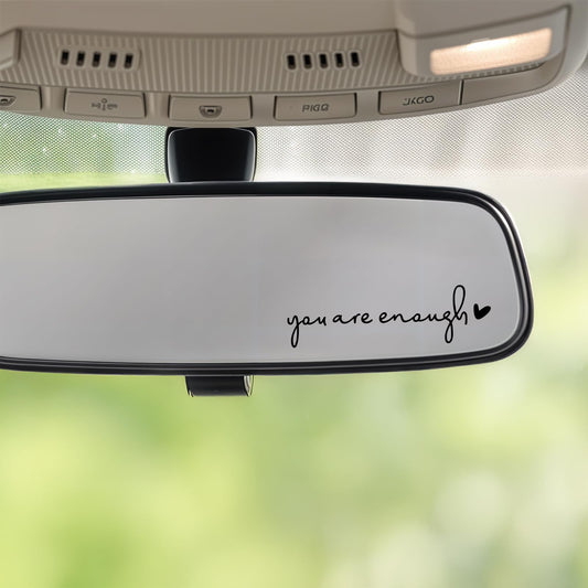 6Pack You are Enough Rearview Mirror Decal,Inspirational Car Window Decals Car Rearview Mirror Decal,Vanity Mirror Stickers,Car Decoration Accessories, Car Mirror Decals for Women(Black)