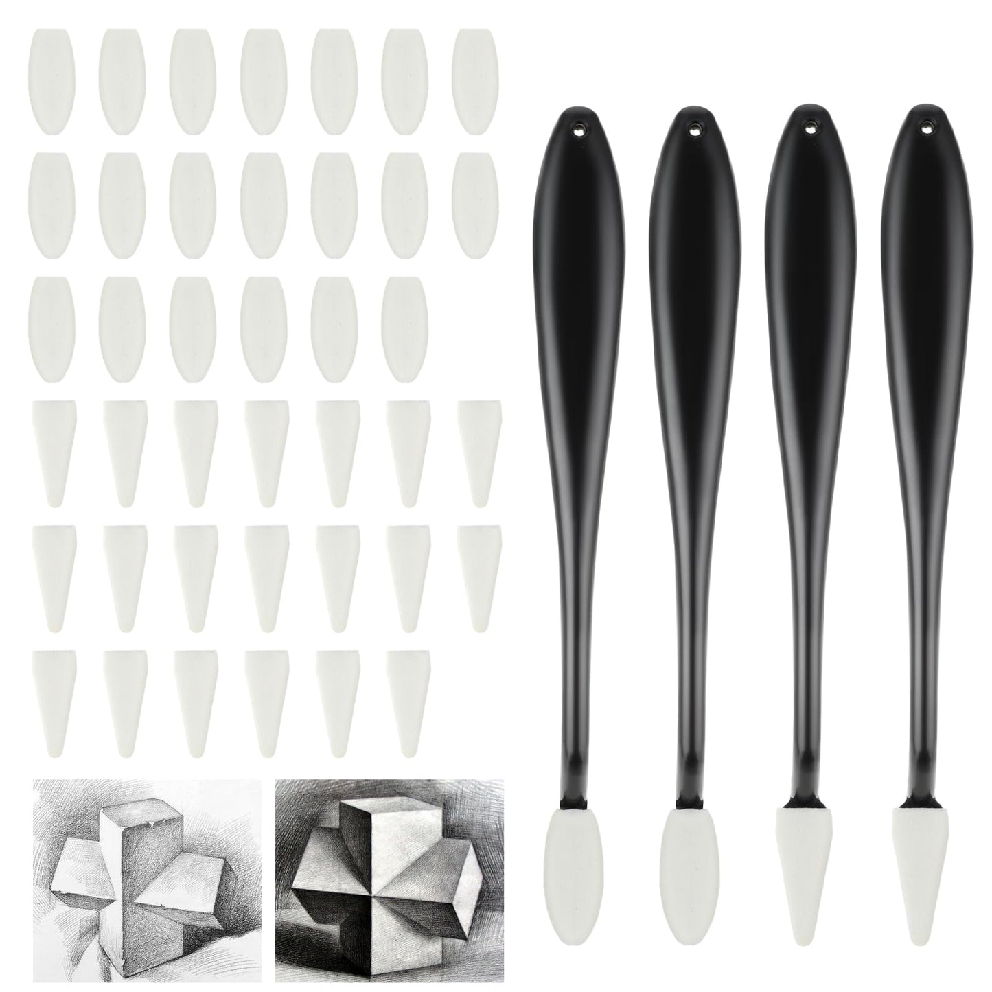 Yolev 4PCS Pencil Blender Set Blending Stump The Ultimate Tool Art Blending Pencils Tools, Sandpaper Pencil Blender Stumps for Drawing, Sketching, Artists