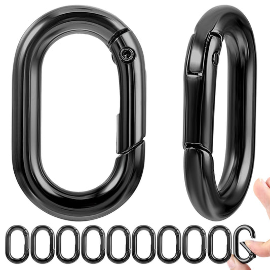 10Pcs Black Keychain Carabiner,1In Zinc Alloy O-Ring Carabiner Key Ring for Car Keychain Hooks,Dog Tag Clips,Wallet Replacements