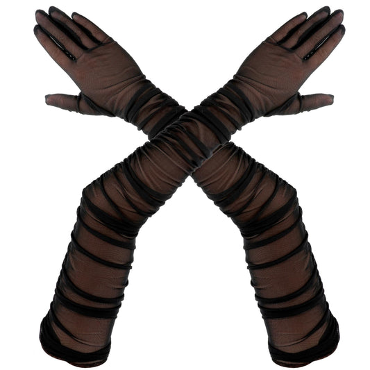 Women's Long Lace Gloves Tulle Sheer Gloves Opera Party Gloves Dance Wedding Bridal Gloves Hallowmas Christmas Costume Accessories