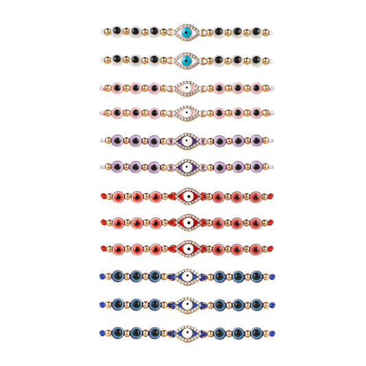 Yolev 12 Pcs Evil Eye Bracelets Set Mexican bracelets mal de Ojo Bracelets Protection Anklet Eye Jewelry Gift for Women Girls