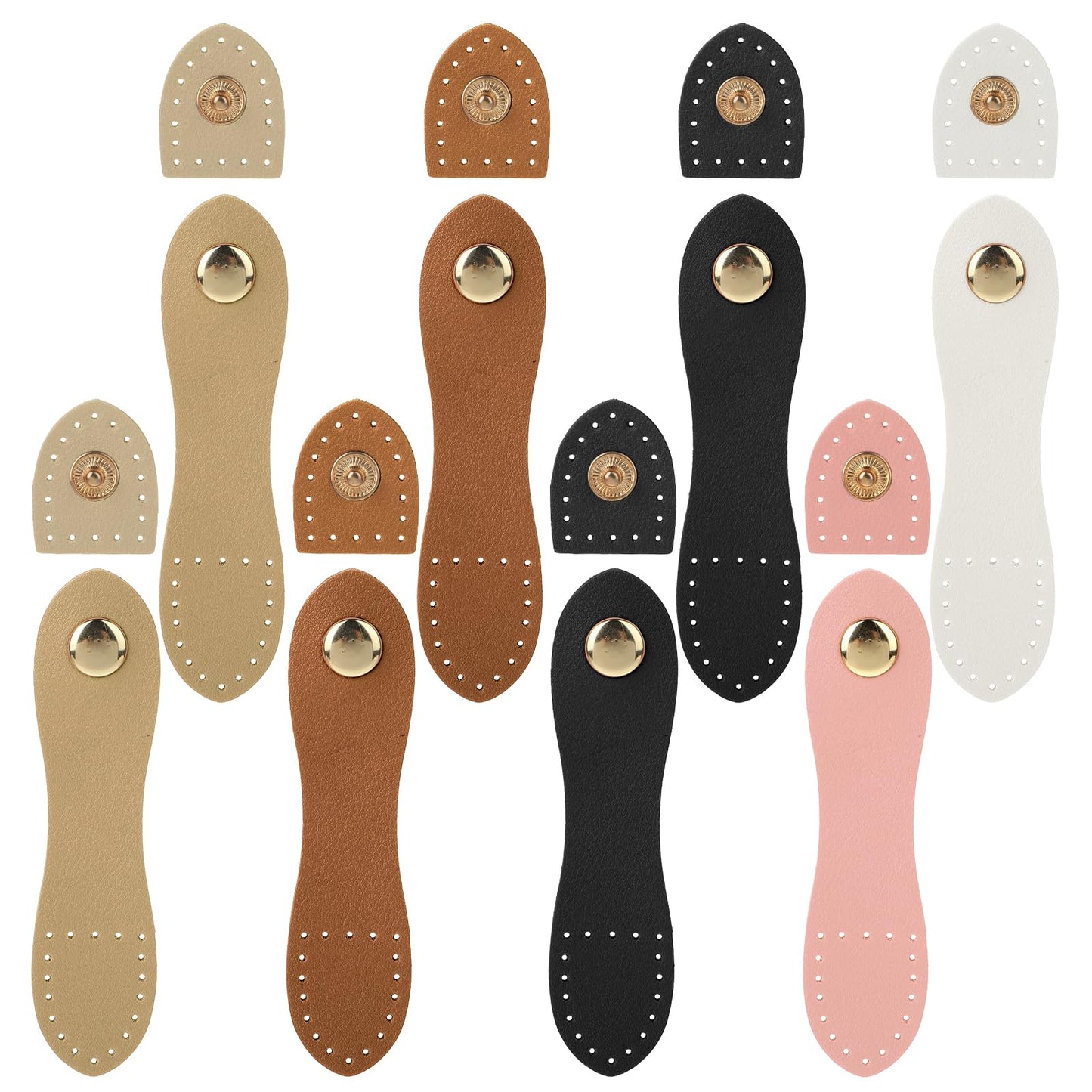 8Pcs Leather Snap Buckles Leather Snap 5 Colors Leather Tab Closure Suitable for Wallet Bag Holder,Laptop Wallet Making DIY Craft