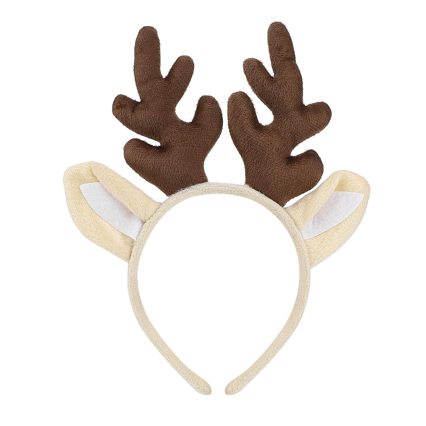Lusofie Christmas Reindeer Antler Hair Hoop Christmas Elk Headband Headwear Glitter Reindeer Hair Hoop for Xmas Holiday Party Supplies