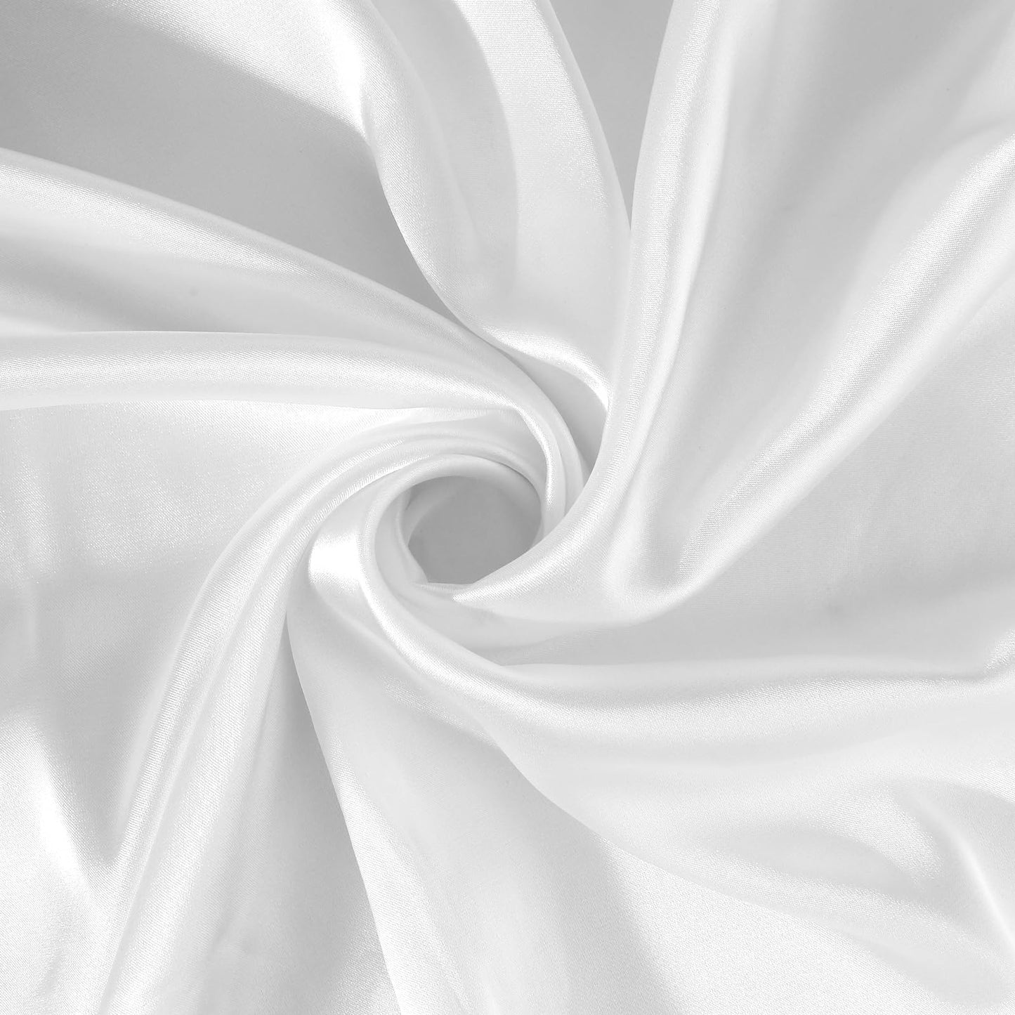 Satin Fabric by The Yard, 60 Inch Wide White Satin Fabric Shiny & Silky Lining Fabric Satin Cloth Fabric for Wedding Dress, Clothing Making, DIY Crafts, Table Cover, Sewing(White)