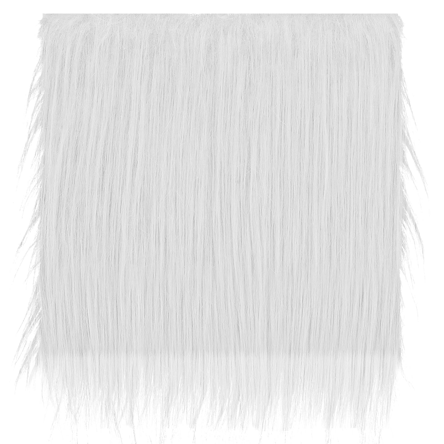 Faux Fur Fabric, 10 X 10 Inches Fluffy Plush Fabric Fur Trim Pre-Cut Craft for Crafts, Gnomes, Costume, Fursuit, Doll, Christmas Decoration (White)