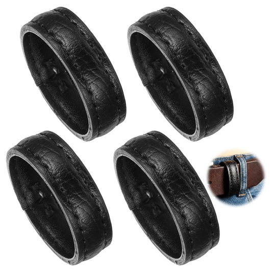 HaiFafafaing 4 Pcs Leather Belt Loop Keepers - Black Belt Loop Keeper Fit 1.38 Inch Width Belts - Replacement Belts Accessories