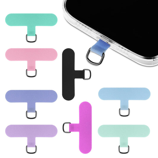 Meyeyaia 8 Pcs Phone Tether Tab Without Adhesive for Cellphone Lanyard Phone Lanyard Tab is Compatible with Most Cellphone Cases