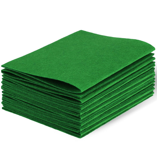 Felt Sheets Fabric, 7" x 11" Felt Fabric for Crafts 10Pcs Halloween Christmas Fabric Fall Felt for DIY and Sewing Projects(Christmas Green)
