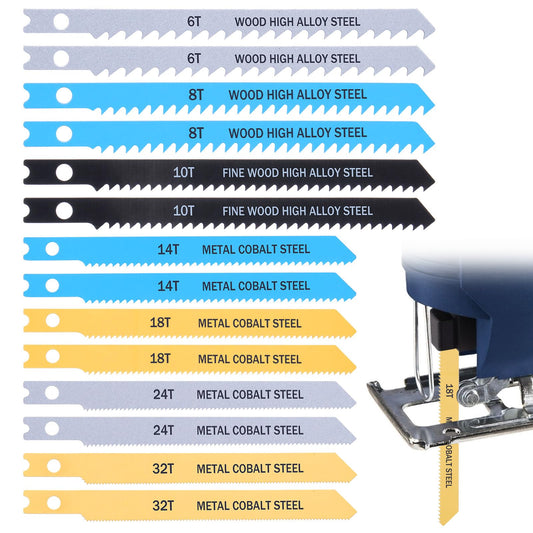 U-Shank Jig Saw Blades,High Carbon Steel Jig Saw Blade Set(14)