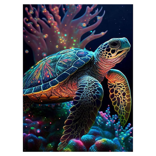 Lusofie Diamond Paintings Kits Sea Turtle 5D Diamond Art Kits DIY Diamond Dot Kits for Adults Home Wall Decor （12x16inch）