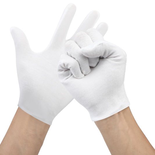 6 Pairs Cotton Gloves,Eczema Gloves,Moisturizing Gloves,White Cotton Gloves for Dry Hands,Archival Coin Jewelry Inspection Gloves for Men and Women