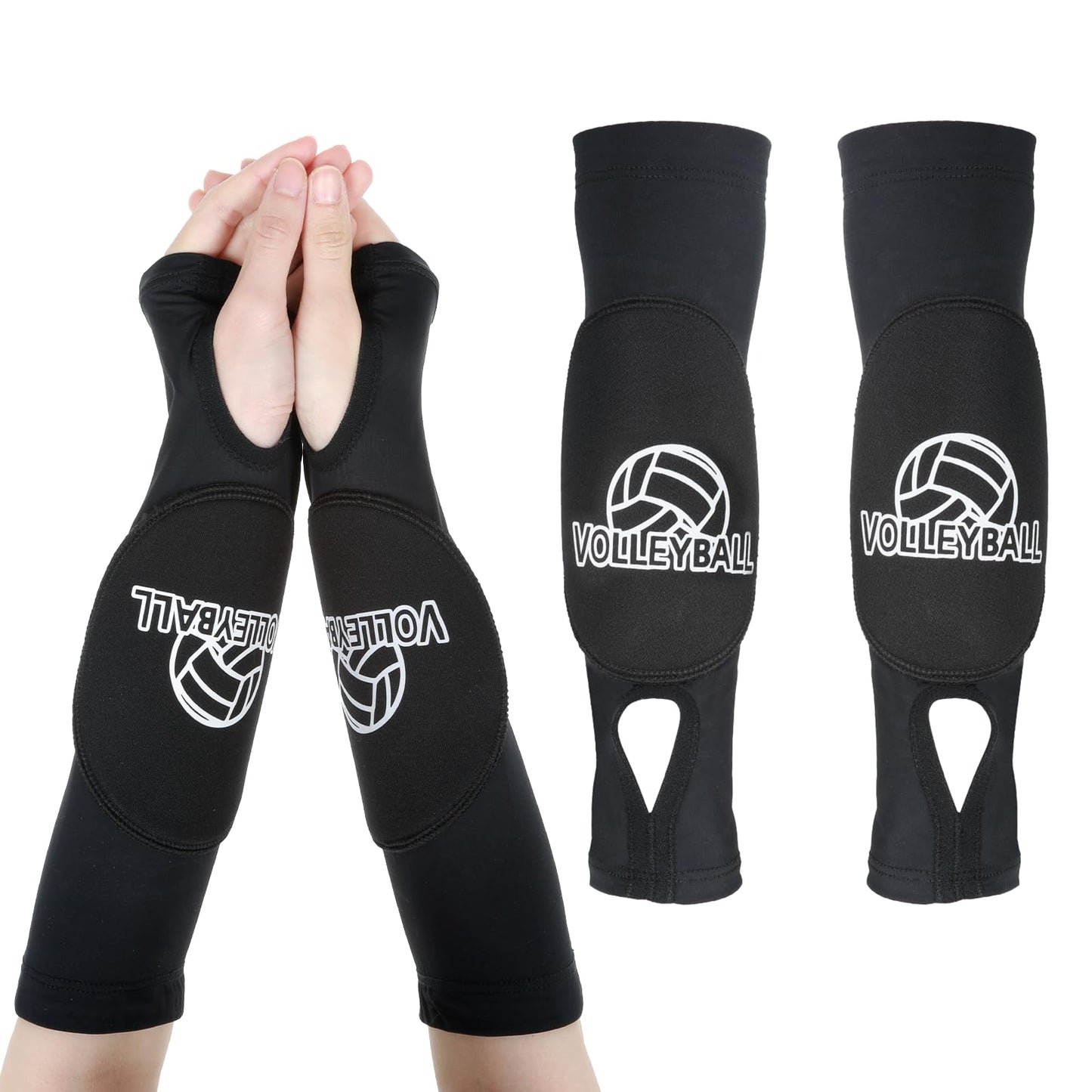 Pads Arm Volleyball Arm Sleeves Volleyball with Protective Pads and Thumb Holes,Volleyball Wrist Guard Volleyball Accessories Protective Arms