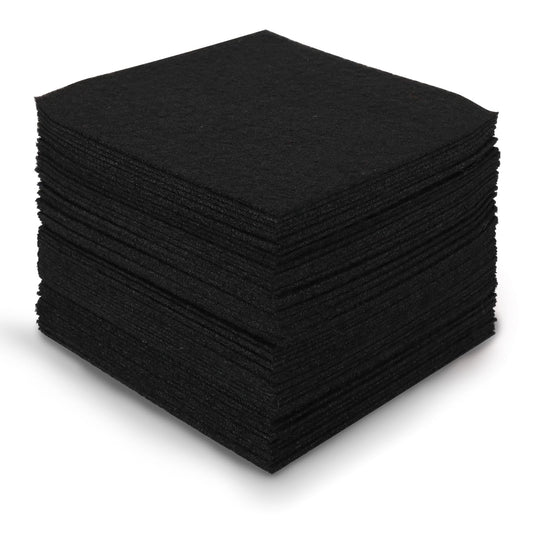 Lusofie 60Pcs Felt Squares 4"x4" (10cmx10cm) Black Felt 1mm Thick Felt Fabric Pre-Cut Felt Sheets for Crafts Patchwork Sewing DIY