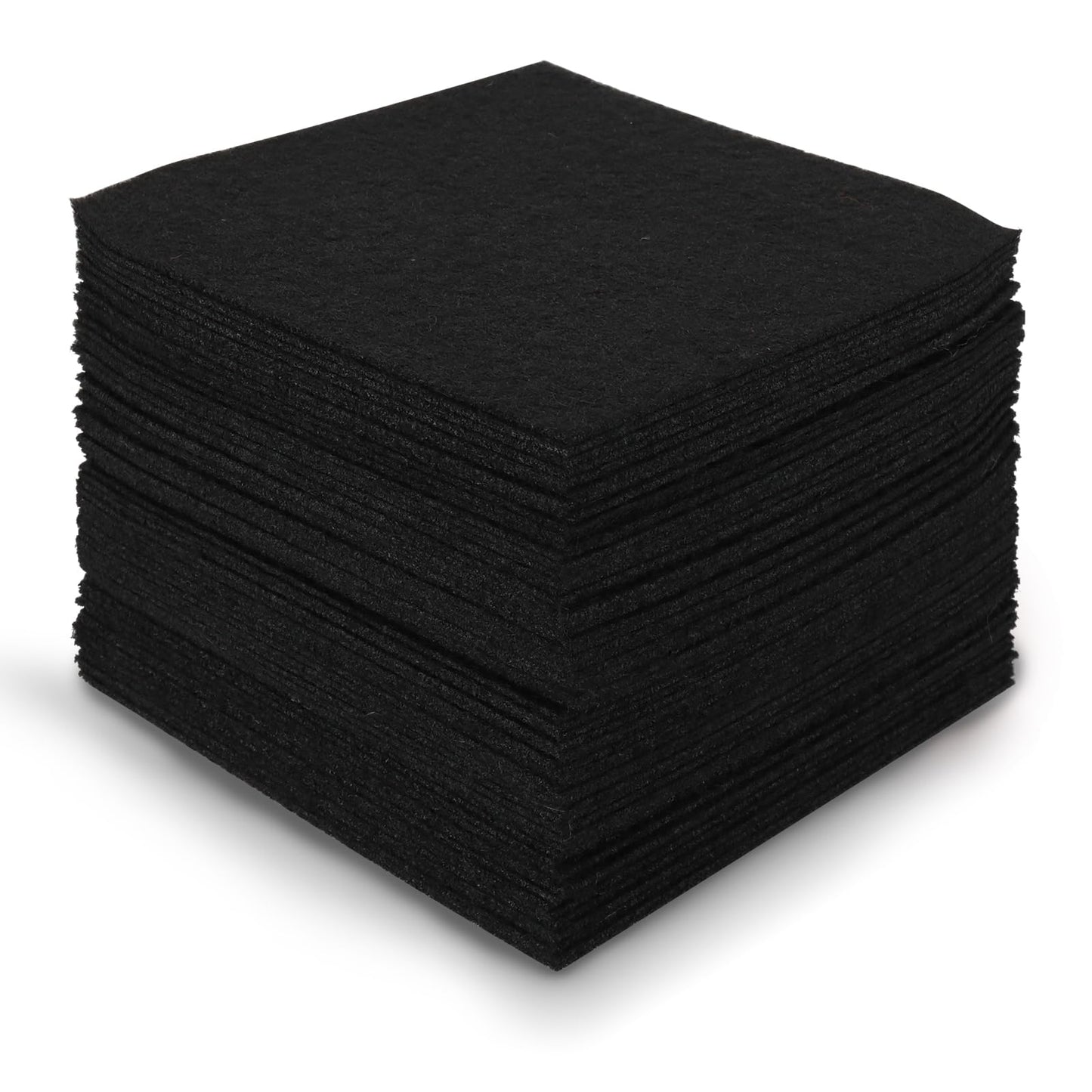 Lusofie 60Pcs Felt Squares 4"x4" (10cmx10cm) Black Felt 1mm Thick Felt Fabric Pre-Cut Felt Sheets for Crafts Patchwork Sewing DIY