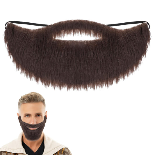 Fake Beard Brown Funny Fake Mustache False Beards Santa Fake Whisker Costume Disguise Male Makeup Fake Facial Hair For Party Cosplay Holiday Party Masquerade Funny Halloween Costumes