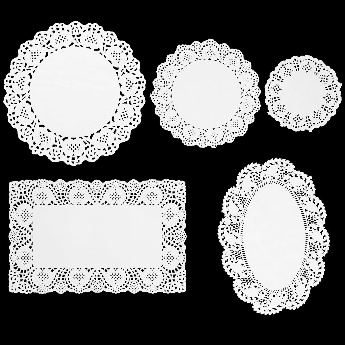 Paper Doilies Assorted Sizes, 150Pcs White Lace Paper Doilies for Food