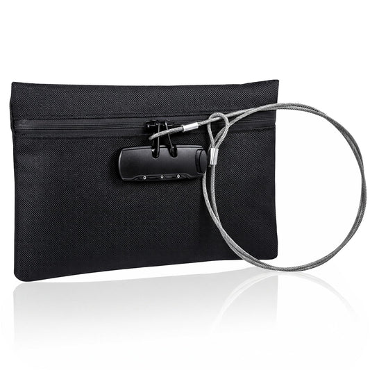 Beach Money Bag with Lock and Steel Cable Security Notary Bag with Lock