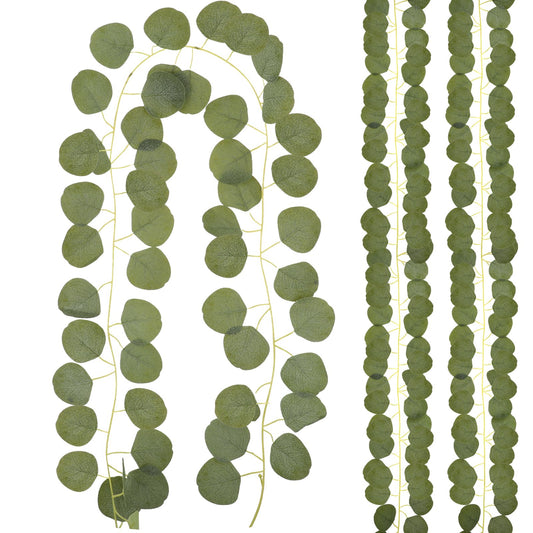 DIVINA VITAE 3Pcs Eucalyptus Garland,Fake Vines with Leaves Fake, Eucalyptus Garlands for Home Decoration for Wedding Party Table Bedroom Wall Room Decor