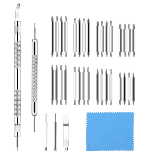 Yolev Watch Strap Pin Replacement Kit - 38 PCS Watch Band Pins Kit, 6 Different Sizes for Watch Accessories and Repairs