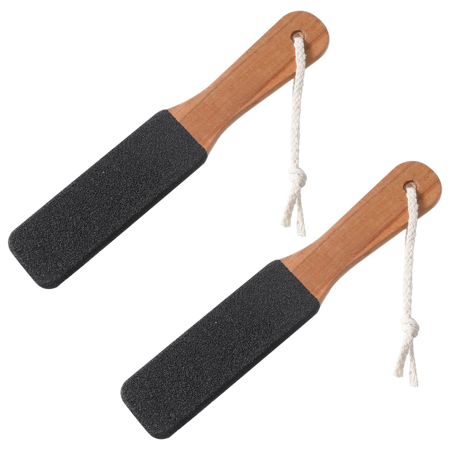Pumice Stone Foot File 2 Pack Foot File/Rasp Callus Remover Pedicure Tools for Feet with Wooden Handle Pedicure Feet Scrubber to Remove Dead Skin Dry Rough Corns Skin Scraper