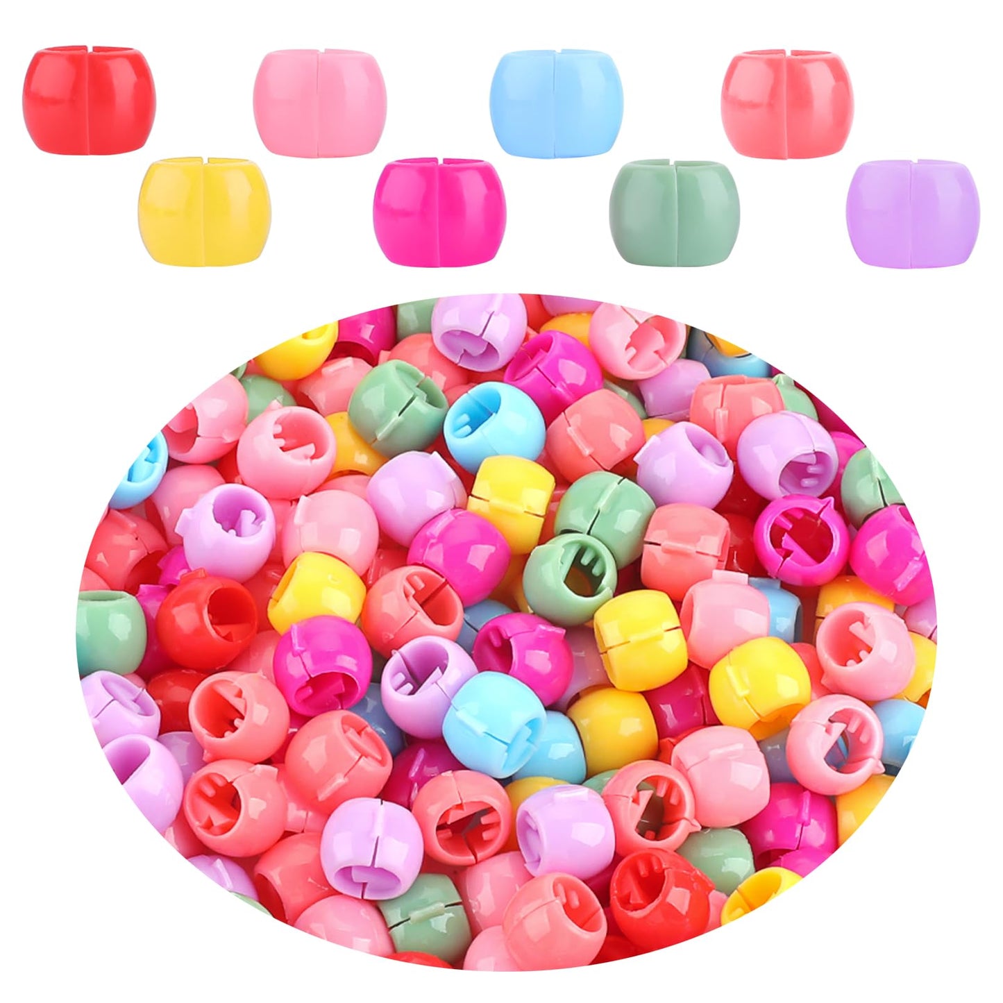 Lusofie 100 Mini Claw Hair Clips Rainbow Mini Hair Clip Tiny Plastic Plastic Hair Claws Hair Braids Maker Beads Clip Tiny Plastic Hair Claws Hair Accessories for Women Girls