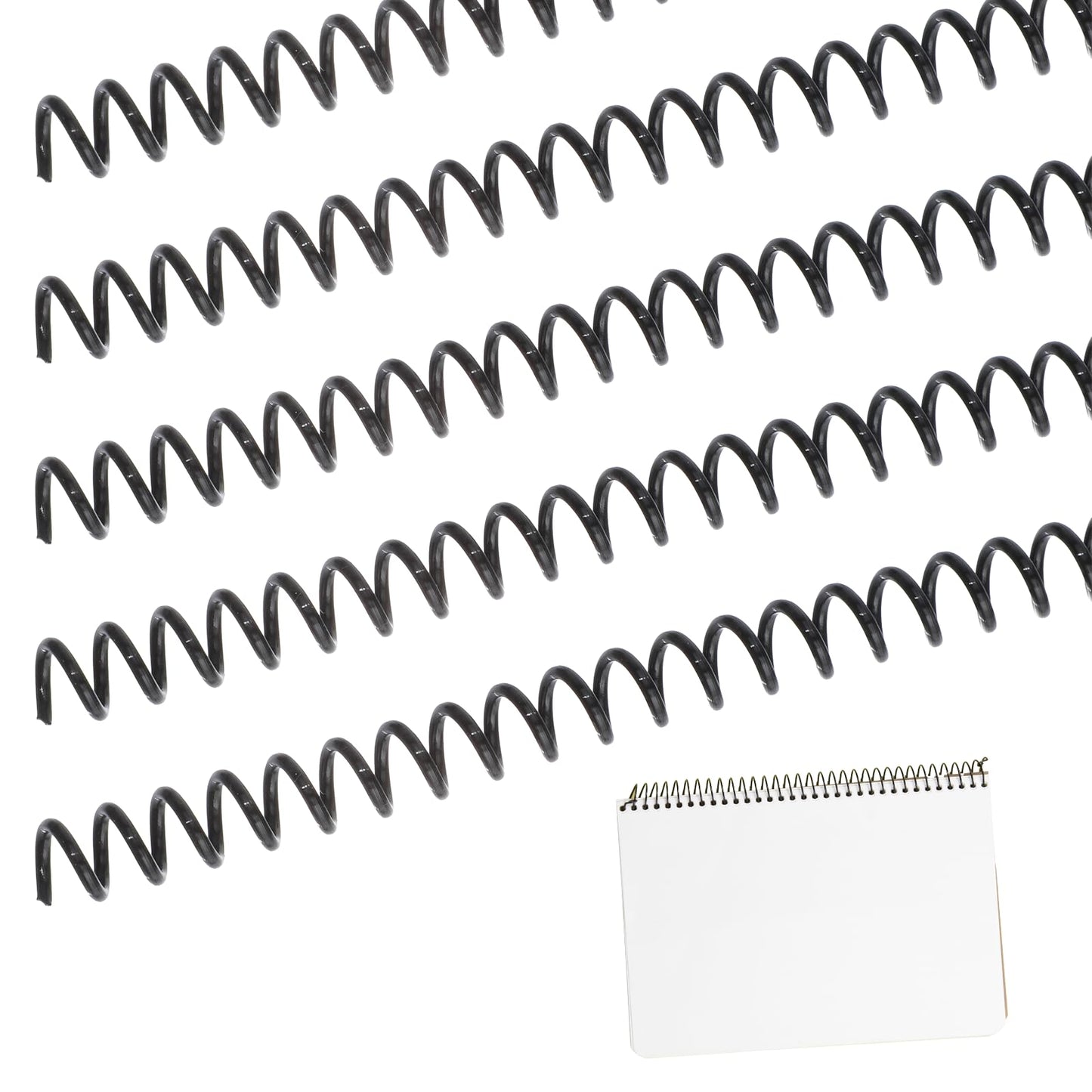 100 Pack Plastic Spiral Binding Coils 8mm (5/16") 40 Sheet Capacity, 4:1 Pitch, Binder Binding Spirals Rings for Spiral Binder
