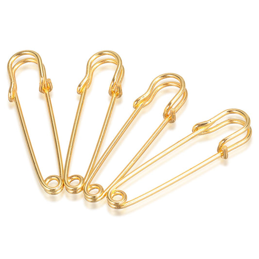 Large Safety Pins 30Pcs 5cm/2Inch Brooches Heavy Duty Large Metal Sewing Pins for Blankets Skirts Crafts Clothes Pins Fasteners for Leather Canvas Shawls Kilts(Gold)