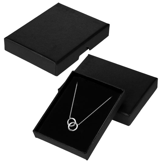 Telooco 2Pcs Jewelry Gift Boxes 9 * 7 * 1.7cm Cardboard Jewelry Boxes Pull-Out Small Gift Boxes for Bracelets Necklaces Earrings Jewelry Stamps Souvenirs Gifts (Black)