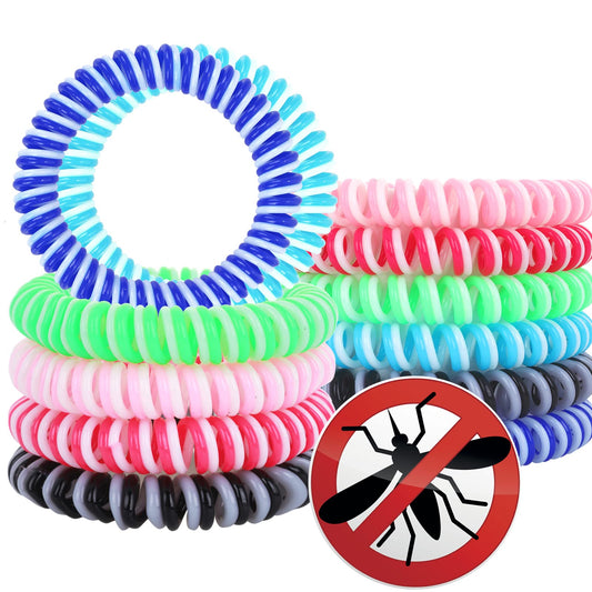 Yolev 12Pack Mosquito Insect Repellent Bracelet, Insect Repellent Mosquito Bands, Double Color Natural and Waterproof Mosquito Control Bracelets for Adults and Kids