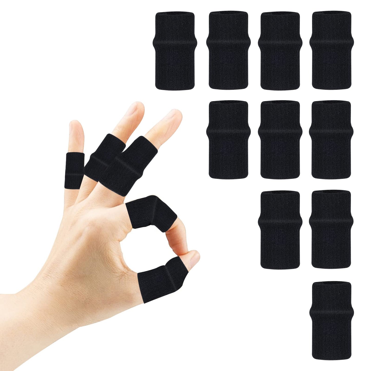 Yolev 10PCS Finger Splint Trigger Finger Splint Finger Support Finger Protector Breathable Elastic Trigger Finger Compression Sleeve Arthritis Aid For Pain Relief