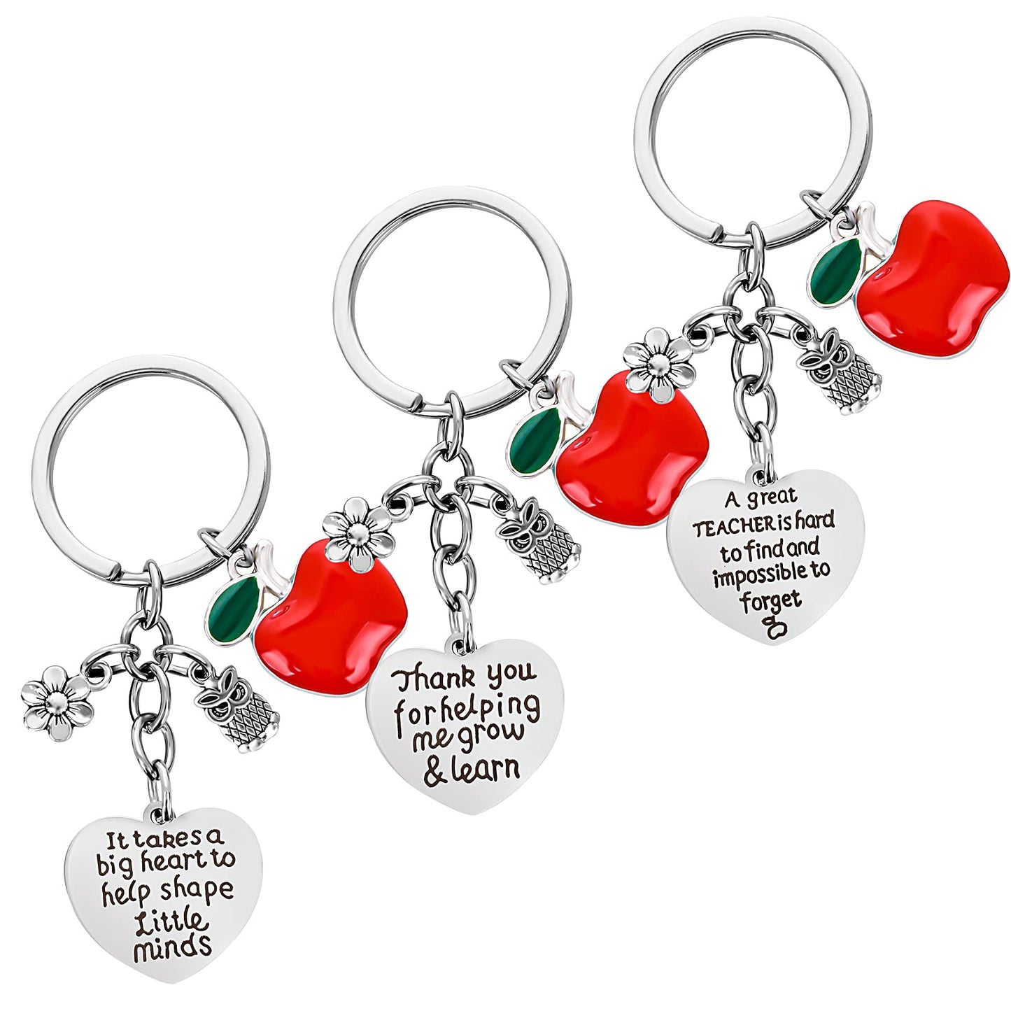 Yolev 3PCS Key chain Gifts Teacher Keychain Appreciation Gifts for Women Christmas Valentines Day Gifts for Teacher