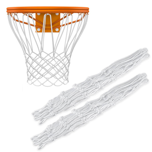 Yolev 2 Heavy Duty Basketball Net Nylon Basketball Net Standard 12 Basketball Hoop Net for Indoors and Outdoors