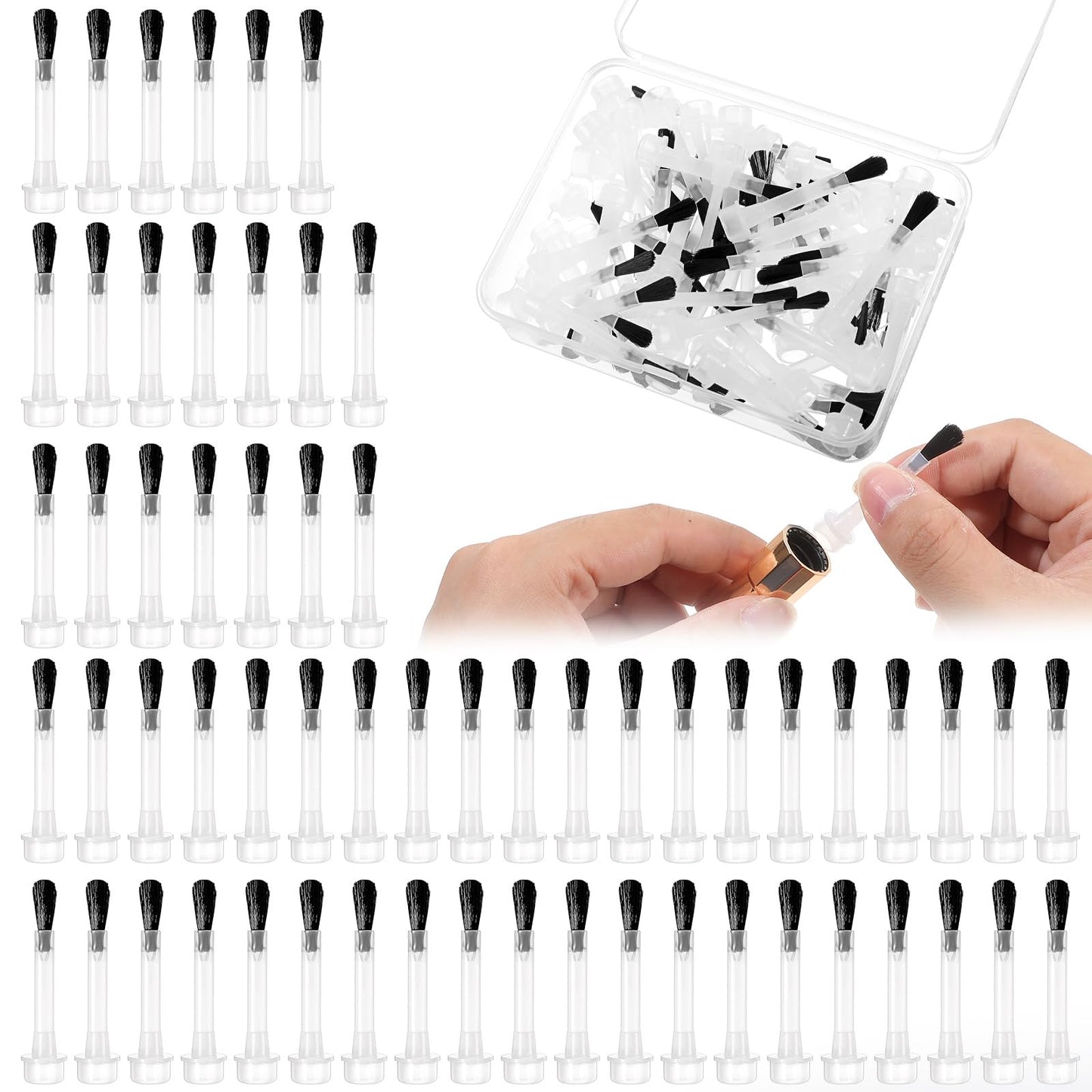 66 pcs Nail Polish Brush Replacement Disposable Nail Polish Brushes With Handle Plastic Nail Art Brush Set Soft Bristles Nail Brushes Dip Liquid Replacement Brushes Nail Design Accessories