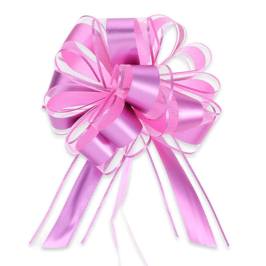 10 Pcs Bows for Gift Wrapping, 6 Inch Pull Bows, Christmas Bows for Gift Wrapping, Mother's Day, Wedding Baskets Decorations, Valentine's Day Birthdays Gift Decor for Present(Pink)