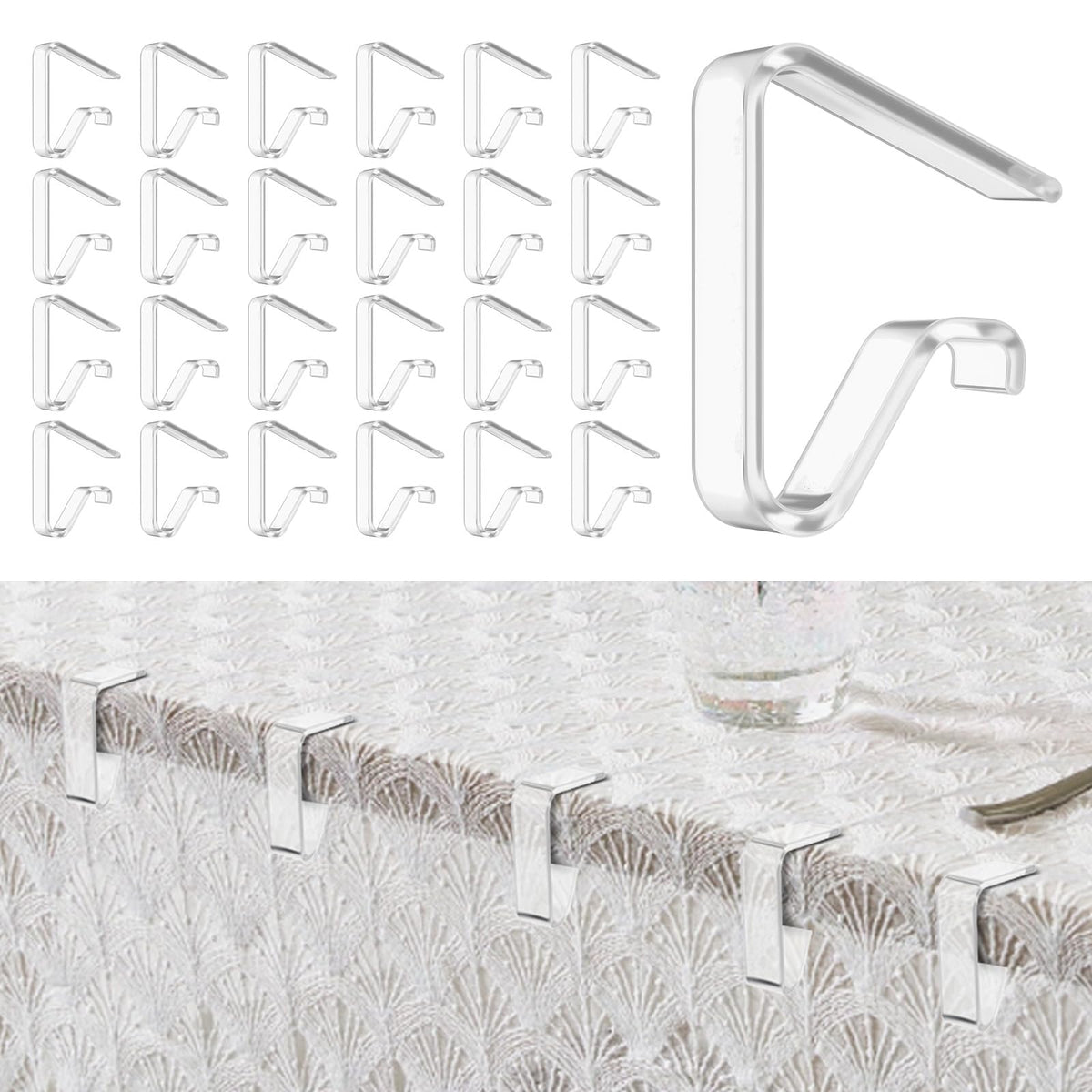 24 Pcs Picnic Table Clips for Tablecloth Outdoor Table Cloth Holder Clips