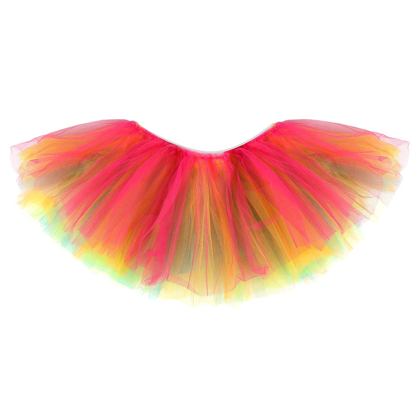 Yolev Tulle Tutu Skirt for Women Adult Tutu Dress with 5 Layered Tulle Ballet 80's Tutu Fluffy Skirts t for Dress-up Parties Dancing (Colorful)