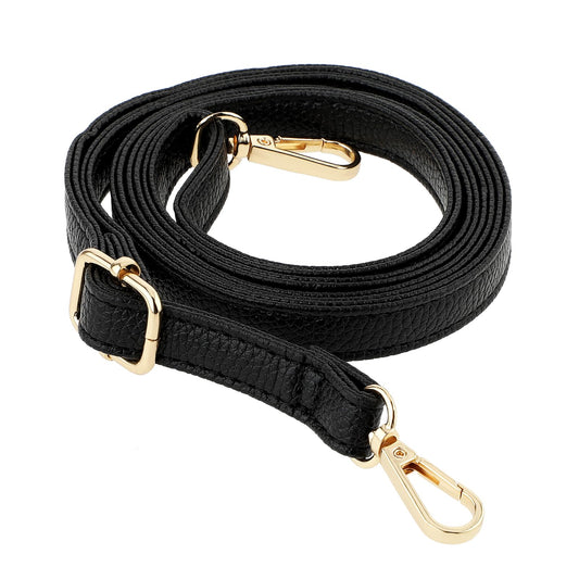 Leather Purse Strap Black Crossbody Straps for Handbags 33-59 Inch Adjustable Long Slim Leather Purse Strap Replacement