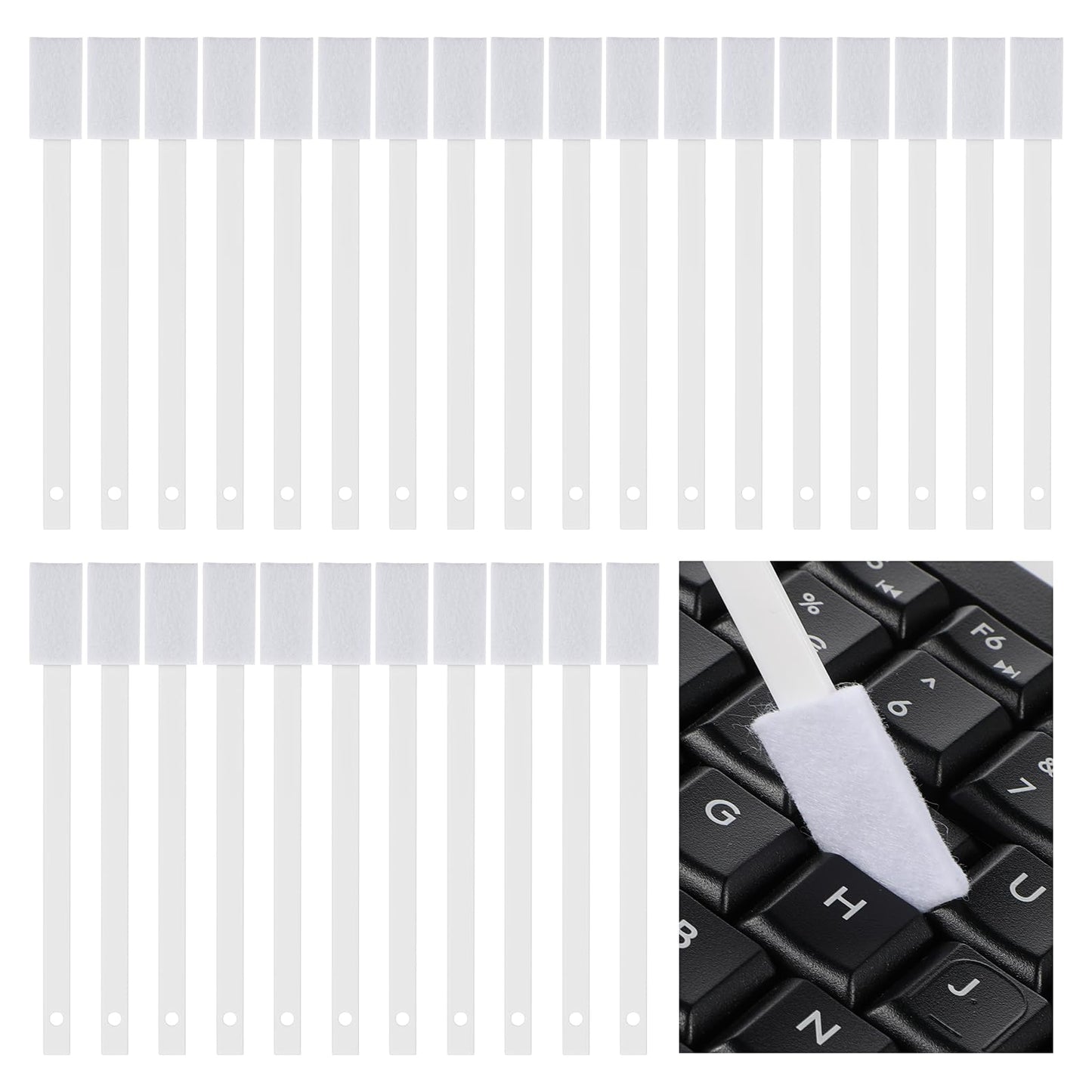 Tucnoeu 50Pcs Disposable Crevice Cleaning Tool Crevice Brush Crevice Hole Brush Suitable for Small Spaces,Keyboards,Grooves (White)