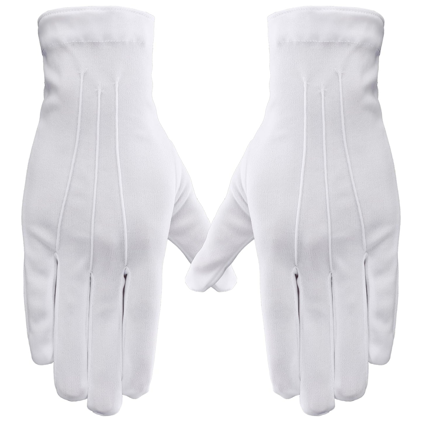 Lusofie 2 Pairs White Gloves Multi-function Cotton gloves Long White Gloves With Snaps For Waiter Santa Claus Parade Police Uniform Halloween Costume Decorations