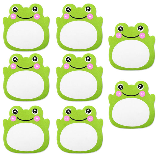 8 Pack Frog Sticky Notes - Cute Fun Sticky Notes Cartoon Self-Stick Notepads Animals Post Pads Frog Stuff Gifts Kawaii Office Supplies