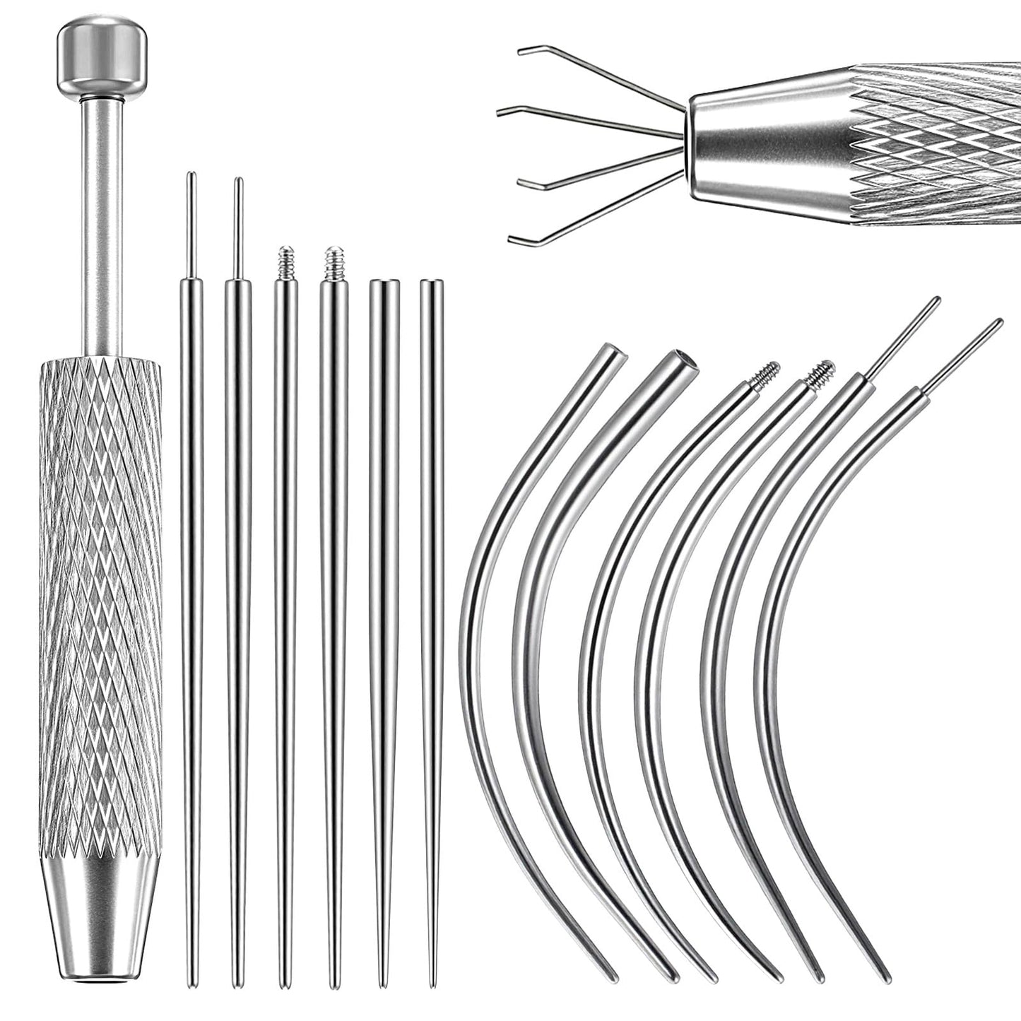 Lusofie 13pcs Piercing Changing Tool - 14G 16G 18G 20G Piercing Tools for Changing Jewelry for Ear Nose Navel Lip Jewelry Changings