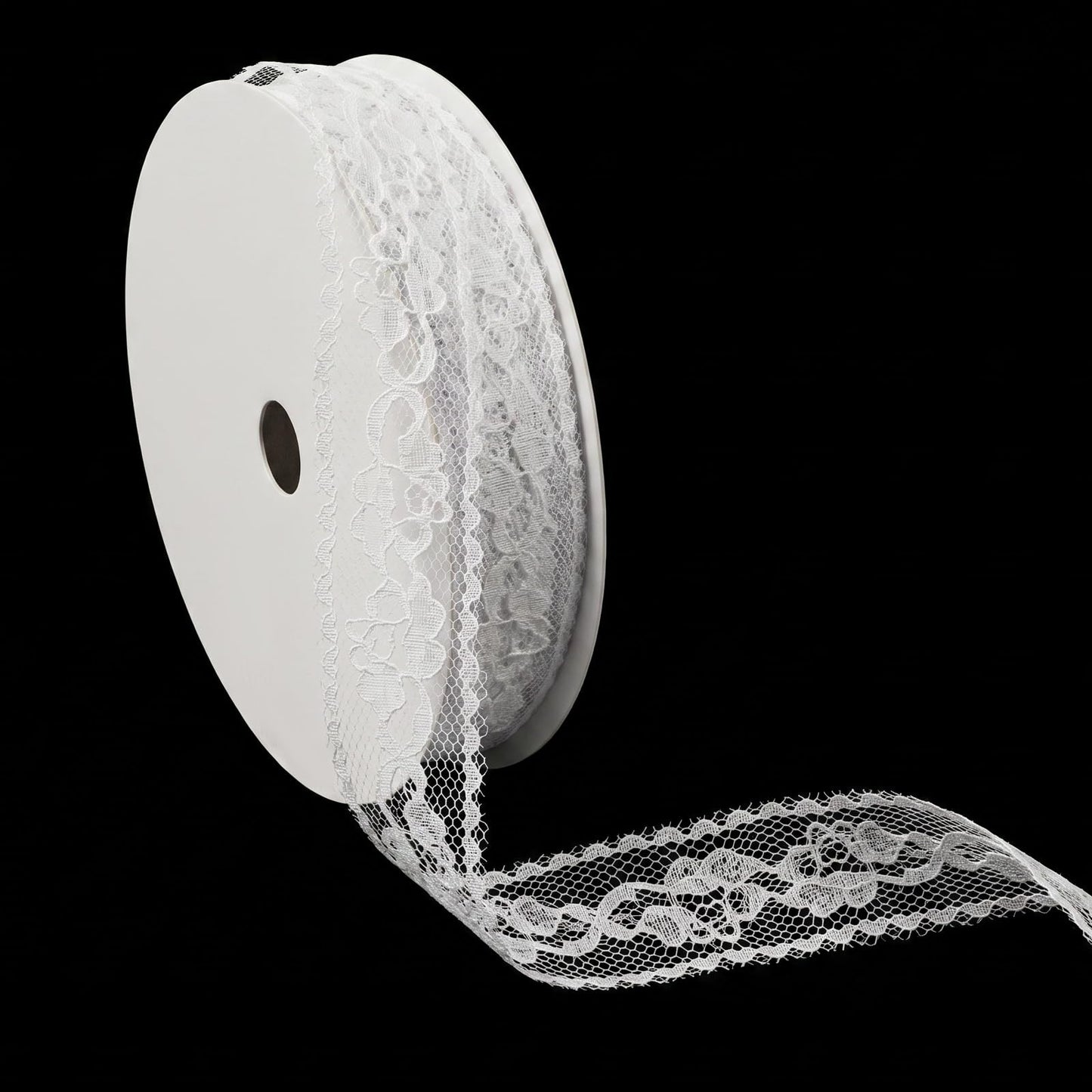 20 Yards White Lace Ribbon- Lace Trim for Sewing Crafts, Dress Decoration, White Floral Ribbons for Wrapping, Flower Bouquet, Christmas, Party Decorations, Wedding Supplies and Home Decor