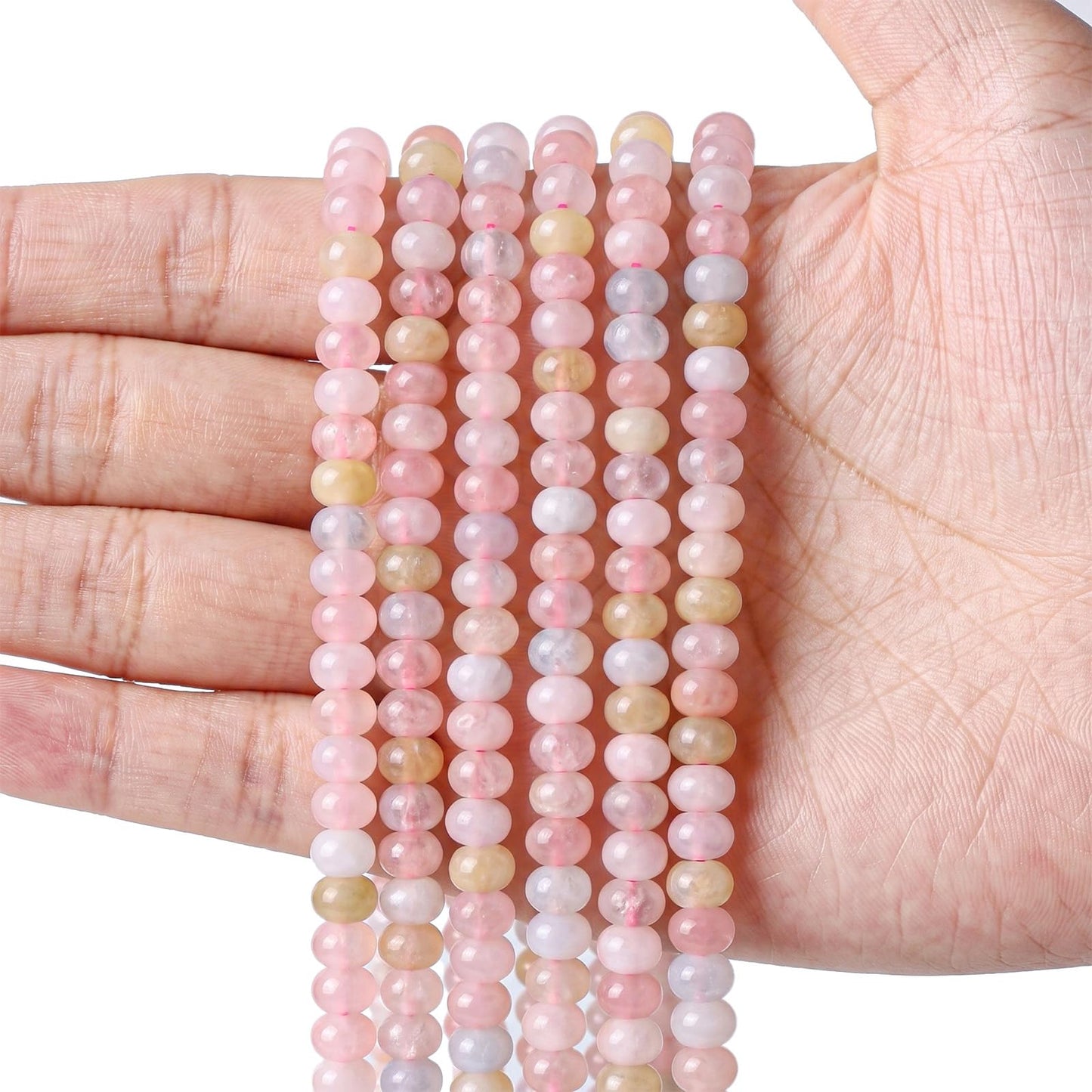 90Pcs 4x6mm Rondelle Beads for Jewelry Making Natural Stone Abacus Beads