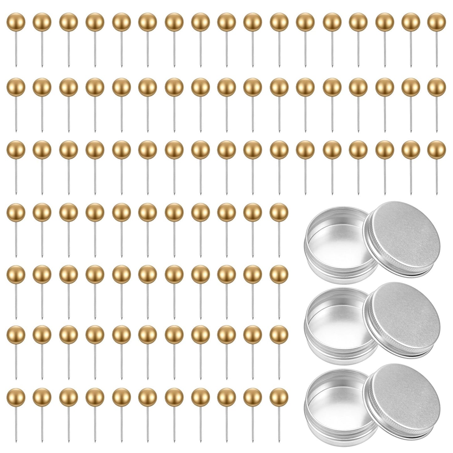 200Pcs Map Push Pins, 1/4 Inch Round Head Map Tacks with Steel Points, Bulk Small Push Pins for Travel Maps Cork Board Bulletin Board Picture Photo Home Office School DIY Craft (White)