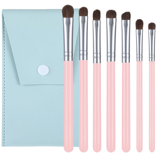 7pcs Eye Shadow Brushes Set with Storage Bag,Eye Makeup Brushes with Soft Blending Brushes, Eyeshadow Brushes,Eyebrow Brushes and Eye Liner Brush Soft Hairs & Wood Handle