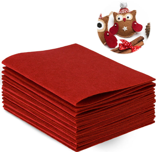 10 Pcs Red Felt Sheets 7"x11.2" Felt Fabric for Crafts Squares Felt Fabric Sheets Thick Red Fabric Non-Woven Felt Fabric for Halloween Christmas DIY Patchwork Sewing Craft Decorative Projects